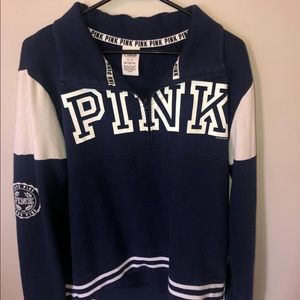VS Pink quarter zip pullover